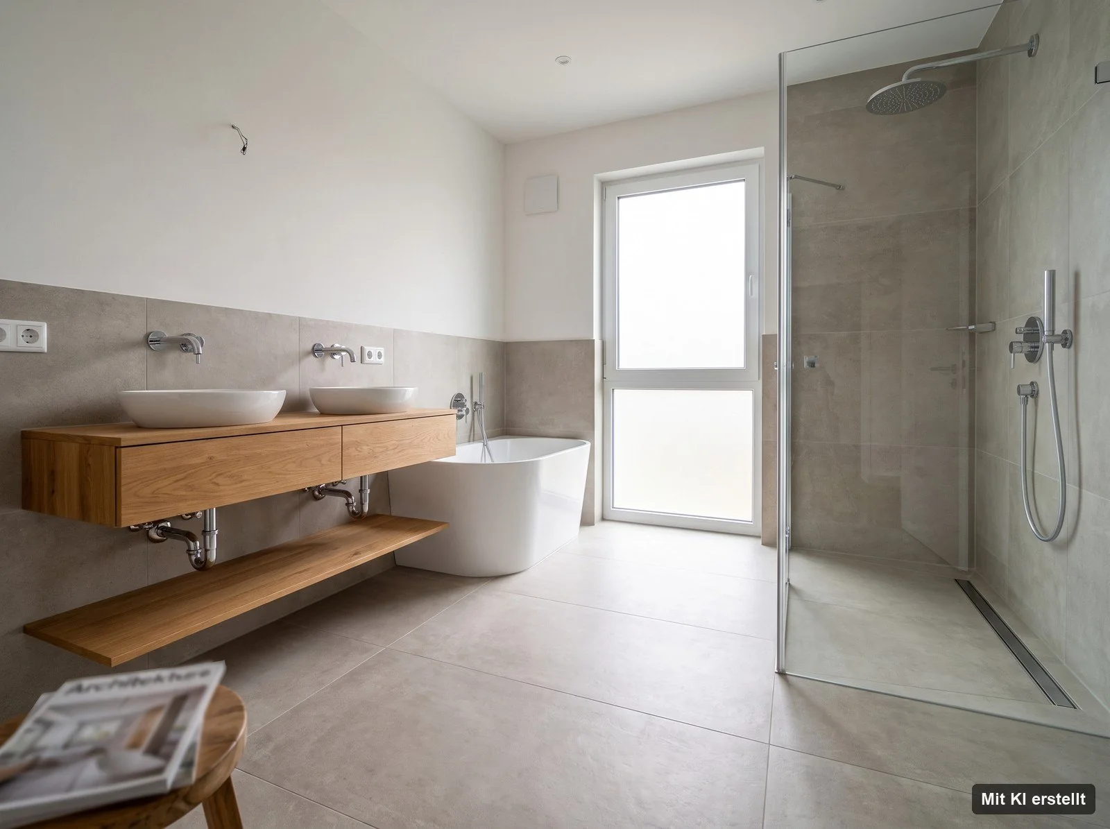 Modernisiertes Badezimmer mit ebenerdiger Dusche in Delmenhorst