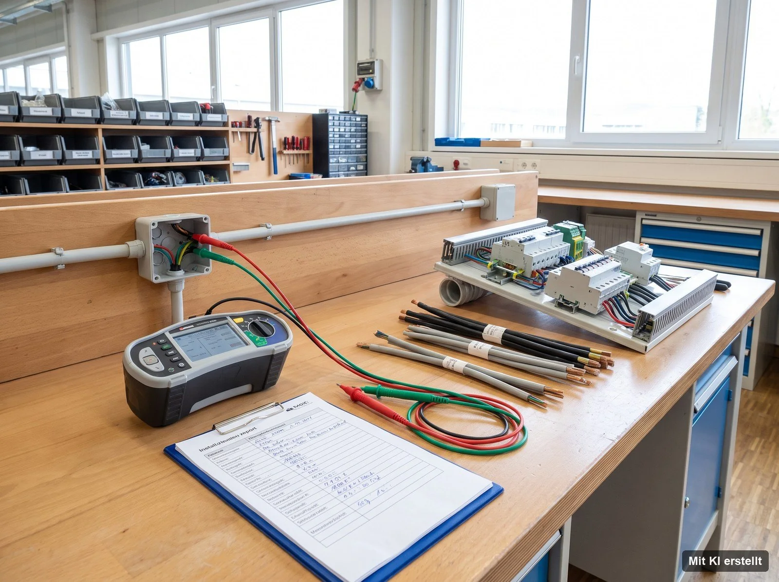 Prüfung und Dokumentation in der Werkstatt von Elektro Jahnke in Delmenhorst Prüfung und Dokumentation in der Werkstatt von Elektro Jahnke in Delmenhorst