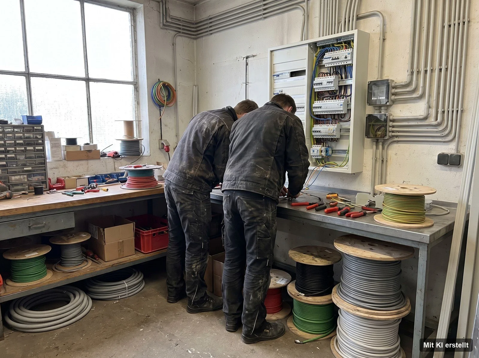 Elektriker-Team von Elektro Jahnke in der Werkstatt Delmenhorst
