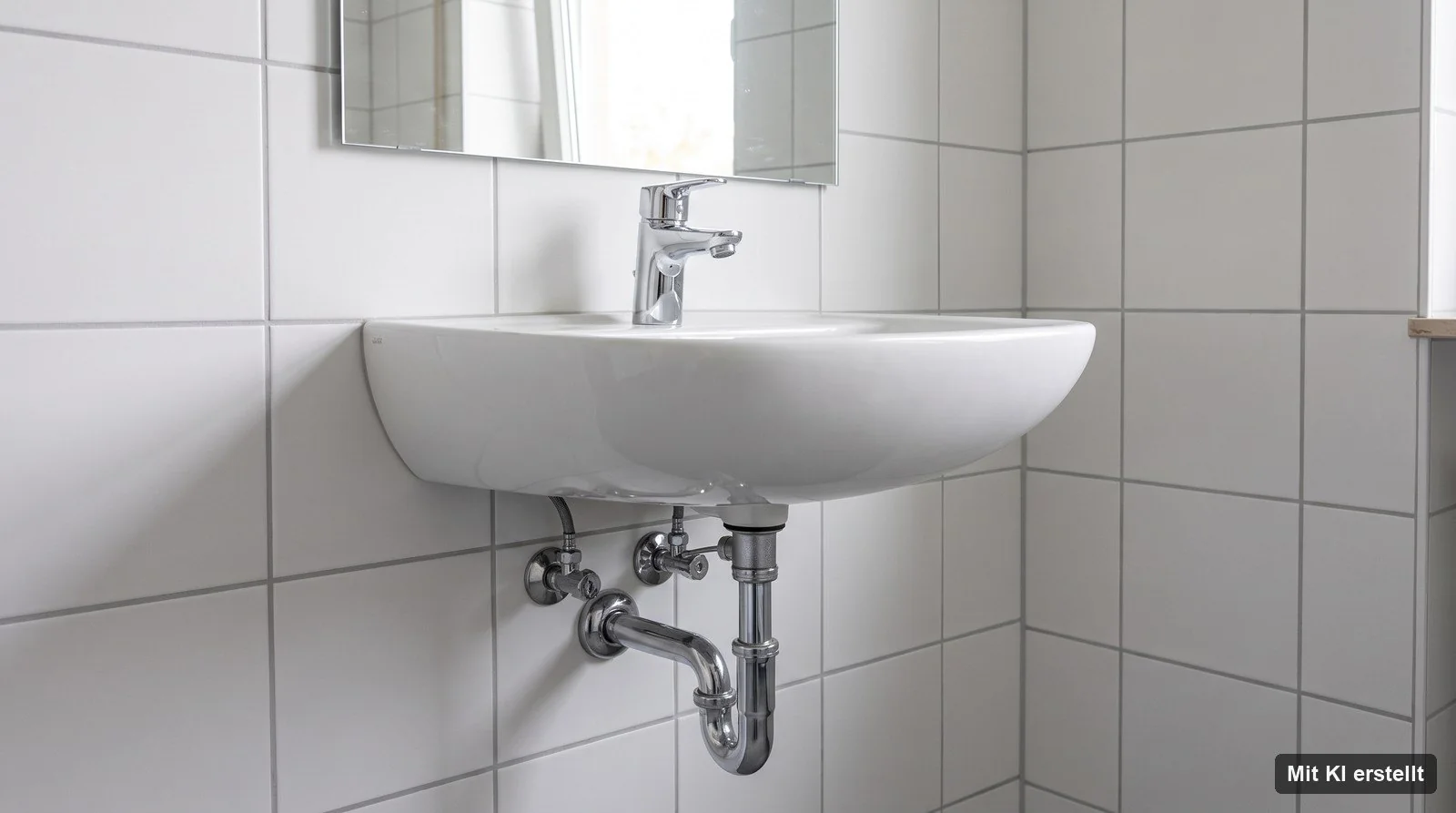 Sanitärinstallation mit Waschtisch und Chrom-Armatur in Delmenhorst Sanitärinstallation mit Waschtisch und Chrom-Armatur in Delmenhorst